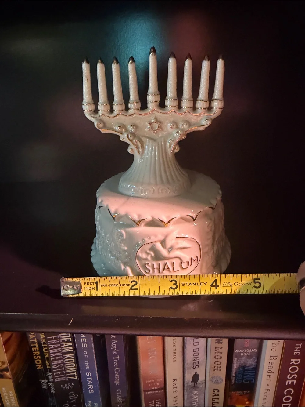 Vintage Crown Accents Musical Hanukkah Menorah Music Box Holiday Decor